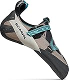SCARPA Women's Veloce Rock Climbing Shoes for Gym Climbing - Low-Volume, Women's Specific Fit - Light Grey/Maldive - 7-7.5