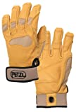 Petzl CORDEX PLUS Gloves - Lightweight, Breathable Leather Belay Gloves for Climbing and Rappelling - Tan - L