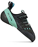 SCARPA Women's Instinct VS Rock Climbing Shoes for Sport Climbing and Bouldering - Low-Volume, Women's Specific Fit - Black/Aqua - 9-9.5