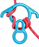 Bassizo 50KN Rescue Figure, 8 Descender with Large Bent-Ear Belaying and Rappelling Gear Belay Device for Rope Belay Device Rock Climbing Tree Mountain Training Outdoor Aerial Yoga (Blue)