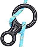 CyberDyer 35KN Figure 8 Descender, Rescue Figure 8 Rappelling Gear Belay Device Aviation Aluminum Rigging Plate for Climbing Belaying and Rappelling (Black)