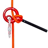 AOKWIT 9 Rescue Figure, Upgrade 8 Descender Climbing Gear Downhill Equipment Easy Operation Rigging Plate Aluminum Alloy Rigging Plate for Rock Climbing Belaying and Rappeling Device (Red)