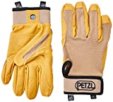 Petzl CORDEX Gloves - Lightweight, Breathable Leather Belay Gloves for Climbing and Rappelling - Tan - L