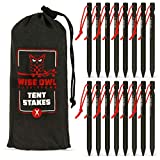 Wise Owl Outfitters Tent Stakes - Heavy Duty Camping Stakes for Outdoor Tent & Tarp - Essential Camping Accessories, Available in 12pk or 16pk