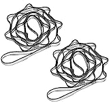 KIKIGOAL 2pcs Safety Daisy Chains Strong Climbing Strap Adjustable Nylon Strap Rope Yoga Pilates Stretching Straps (Grey, 180cm * 1.5cm/70.87'x0.59')