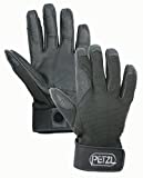 PETZL CORDEX Gloves - Lightweight, Breathable Leather Belay Gloves for Climbing and Rappelling - Black - M